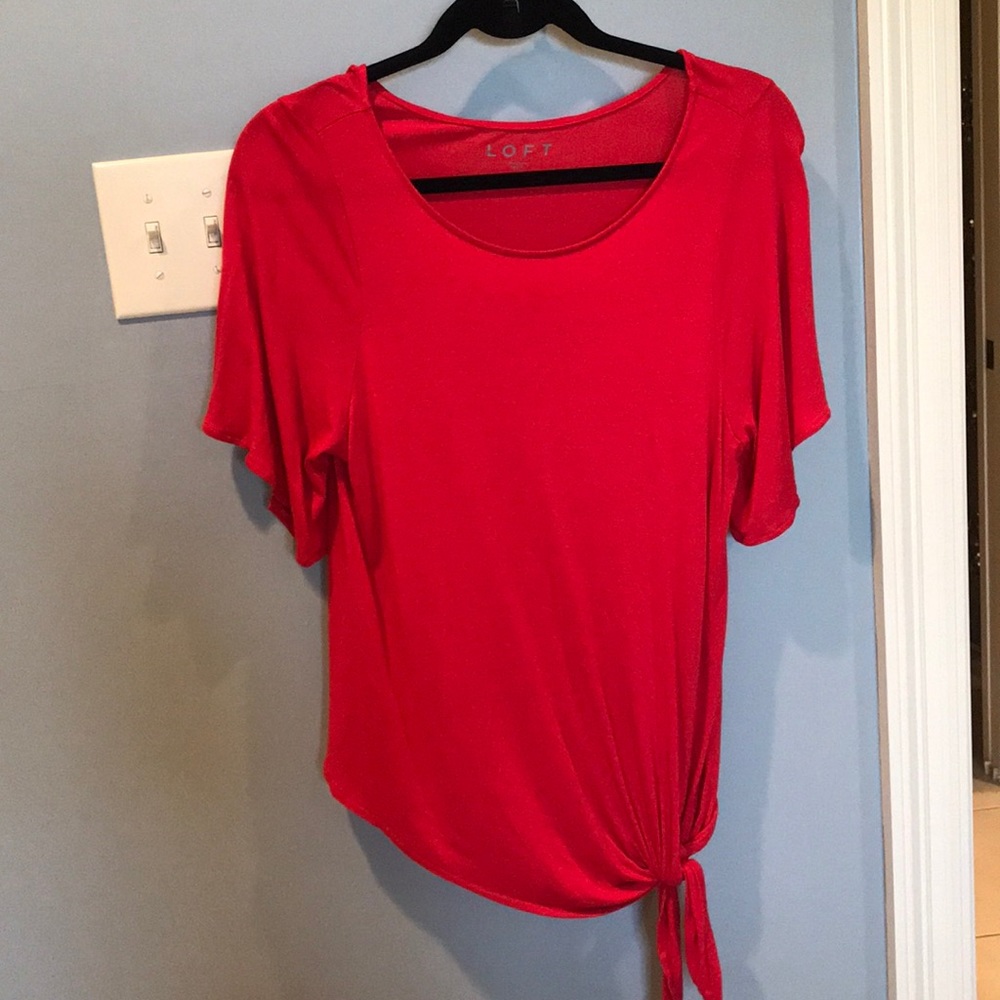 Loft Red Flowy Top